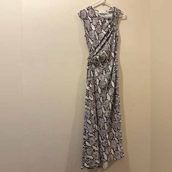 A.L.C. Brown and White Maxi Dress - size 0 - snake skin - cut out - Picture 1 of 7
